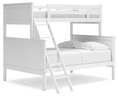 Maximize space and turn your kids-' bedtime into an adventure with this cool twin-over-full bunk bed. It-'s an effortless addition to any bedroom, with a timeless Shaker style that-'s wonderfully finished in crisp white. Guard rails on the top bunk help e
