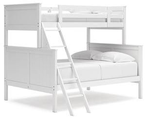 Maximize space and turn your kids-' bedtime into an adventure with this cool twin-over-full bunk bed. It-'s an effortless addition to any bedroom, with a timeless Shaker style that-'s wonderfully finished in crisp white. Guard rails on the top bunk help e