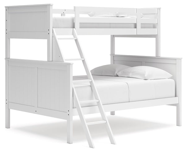 Maximize space and turn your kids-' bedtime into an adventure with this cool twin-over-full bunk bed. It-'s an effortless addition to any bedroom, with a timeless Shaker style that-'s wonderfully finished in crisp white. Guard rails on the top bunk help e