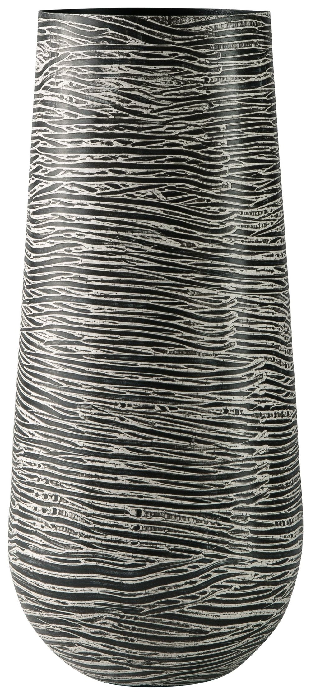 For those with an artful eye and a love of casual elegance, this metal vase is a beauty to behold. A cylindrical silhouette makes this striking home accent all the more alluring.<br/><br/><b>Product Features</b><ul><li>Made of glass</li><li>Cut glass patt