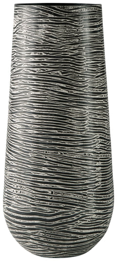 For those with an artful eye and a love of casual elegance, this metal vase is a beauty to behold. A cylindrical silhouette makes this striking home accent all the more alluring.<br/><br/><b>Product Features</b><ul><li>Made of glass</li><li>Cut glass patt