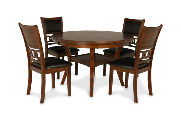  and a handy storage shelf located under the table top to store dinnerware or decor. The dining table apron