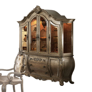  4 Glass Doors (2 glass Shelves Inside) Buffet: 3 Drw & 2 Wooden Doors (1 Shelf Inside) Drawer: GLIDE Side Metal (Full Ext)