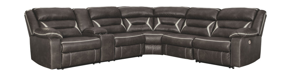 You could play it safe. Or you could choose to stand out in the crowd with this brilliantly styled sectional with power. Ultra cool, ultra contemporary and ultra comfortable, this fashion-forward sectional sports a fabulous faux leather enhanced with cont