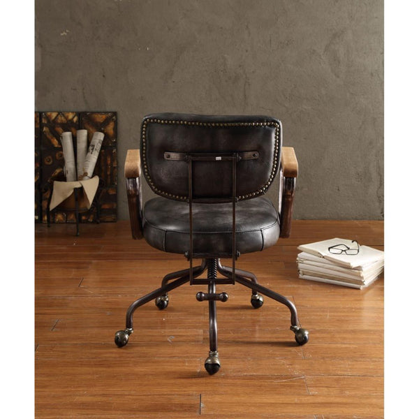 Hallie - Executive Office Chair - Vintage Black Top Grain Leather