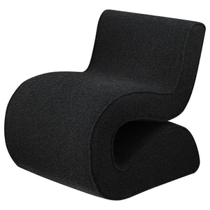 Ronea - Boucle Upholstered Armless Curved Chair - Charcoal