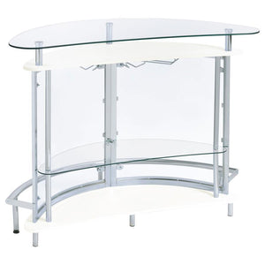Amarillo - Freestanding Glass Top Home Bar Wine Cabinet - White