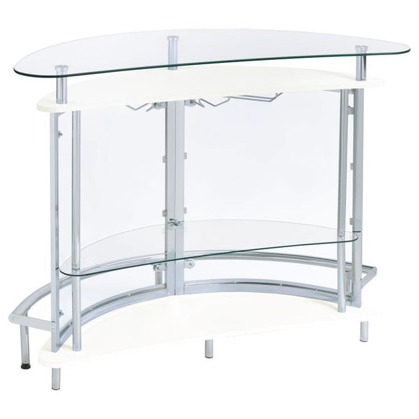 Amarillo - Freestanding Glass Top Home Bar Wine Cabinet - White