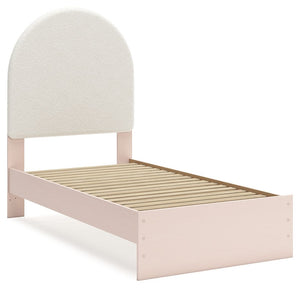 Wistenpine - Blush - Twin Upholstered Panel Bed