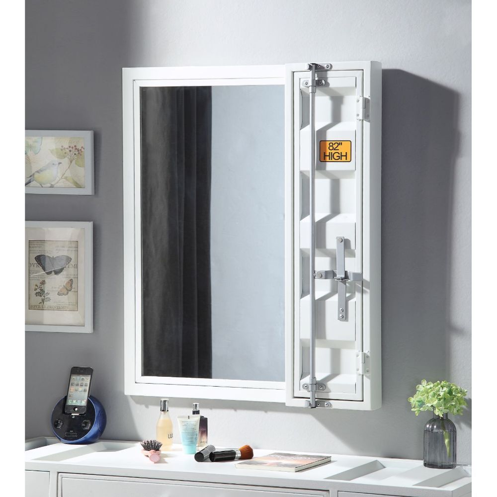 Mirror 5mm Storage: 1 Door, Full-Length Container Lock Shape: Rectangular Orientation: Vertical (Portrait) Metal Frame: Recessed Panels (Cargo Container Panels), Iron Plate (20 x 70mm), MDF<br/><br/><b>Product Features</b><ul><li>Case: 1Pc/1Ctn</li><li>Fi