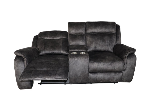 Park City - Console Loveseat With Power Footrest - Slate