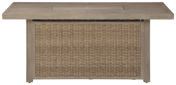 Beachcroft - Beige - Rectangular Fire Pit Table