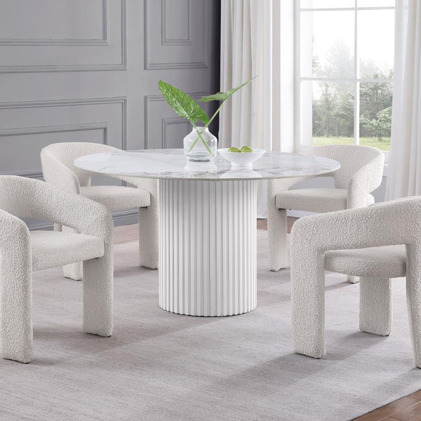  a synthetic surface crafted from minerals exposed to heat to create an authentic look for white marble. Subt