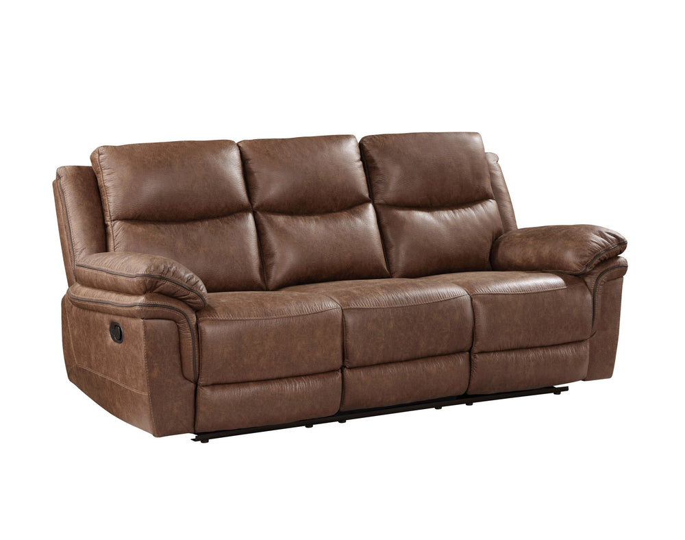 The Ryland Dual Recliner Sofa in Brown is crafted with durability and comfort in mind, making it a perfect addition to any living space. Built with premium hardwood and plywood frames, this sofa provides long-lasting stability and support. The blend of re