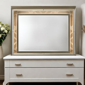 Skylar - Mirror - Led & Dark Champagne