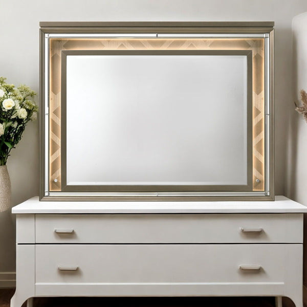 Skylar - Mirror - Led & Dark Champagne