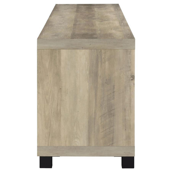 Sachin - 4-Door Engineered Wood TV Stand - Distressed Pine