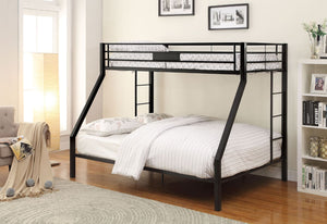 The Limbra contemporary bunk bed collection is an ideal choice for any youth bedroom. Featuring sturdy metal construction in black sand finish, metal slat system included, two built-in side ladders, and full-length guardrails that will keep your child saf
