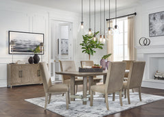 You want your dining room to reflect your refined sensibilities while remaining forward-thinking in design. The simple silhouette of this dining table and armless chair opens the door to a dining room with the curated look and subtle flair you desire. The