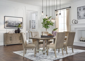 You want your dining room to reflect your refined sensibilities while remaining forward-thinking in design. The simple silhouette of this dining table and armless chair opens the door to a dining room with the curated look and subtle flair you desire. The