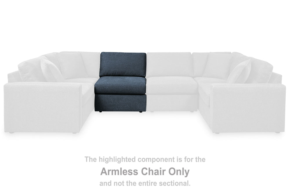 This armless chair is made with Next-Gen Nuvellaâ„¢ (polyester) fade-resistant, washable fabric. Fully finished on all sides, it pairs with other items in the series to make a modular sectional.<br><br><b>Additional Dimensions</b><br><ul><li>Seat depth: 2