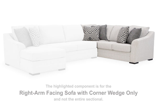 Koralynn - Stone - Raf Sofa with Corner Wedge