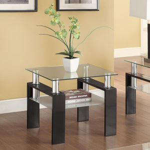 complemented by a frosted tempered glass shelf for added storage or display. Supported by a sturdy metal frame