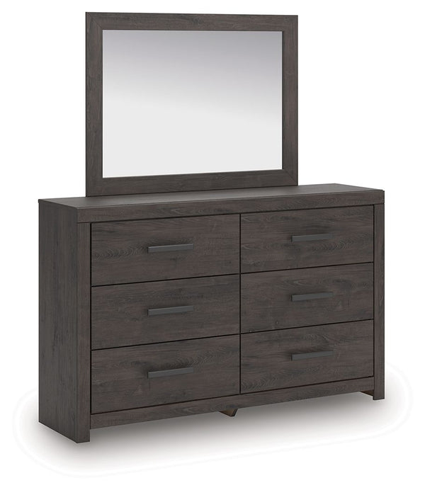 Designed with everyday style in mind, this dresser with mirror is a simply chic approach to modern living. A dark charcoal finish blends black and brown undertones, creating a versatile look that effortlessly pairs with your existing pieces. And for must-