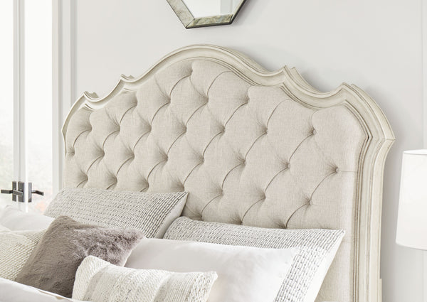 Arlendyne - Antique White - King Upholstered Bed