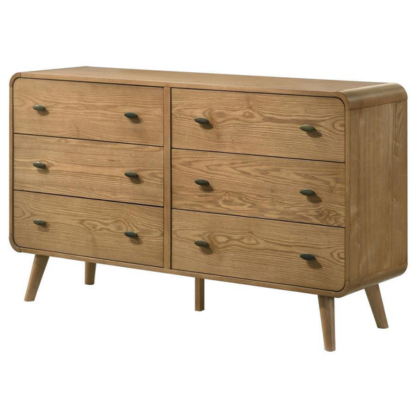  and walnut veneer for durability. Featuring six spacious drawers