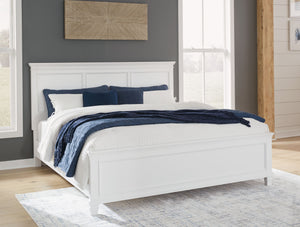 The casual design of this queen panel bed introduces a time-honored look to your restful retreat. The beautifully crafted piece is built to last, with distinctive framing that gives its headboard and footboard brilliant dimension. Whether your personal ae