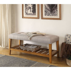 Charla - Bench - Light Gray & Oak