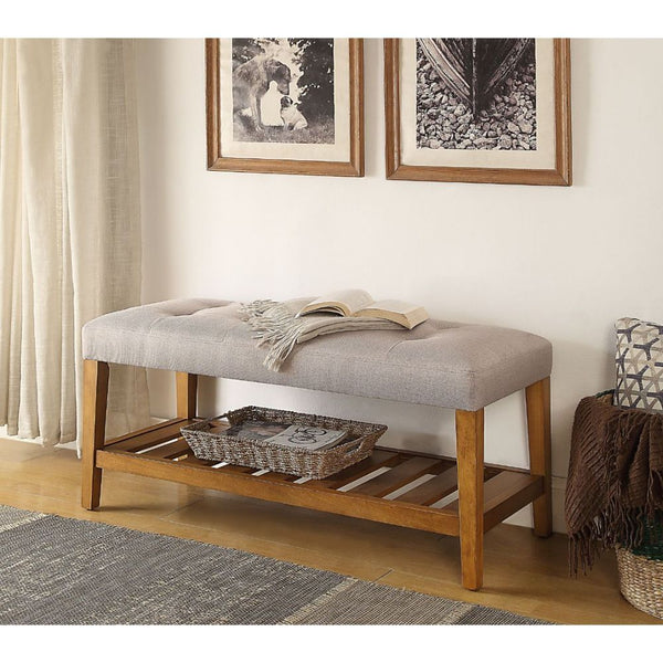Charla - Bench - Light Gray & Oak