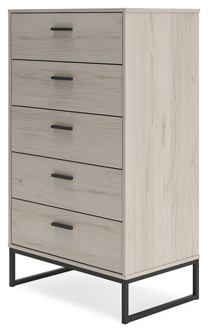 Socalle - Light Natural - Five Drawer Chest