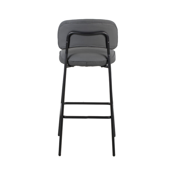 Blythe - Vegan Leather Bar Chair (Set of 2) - Gray