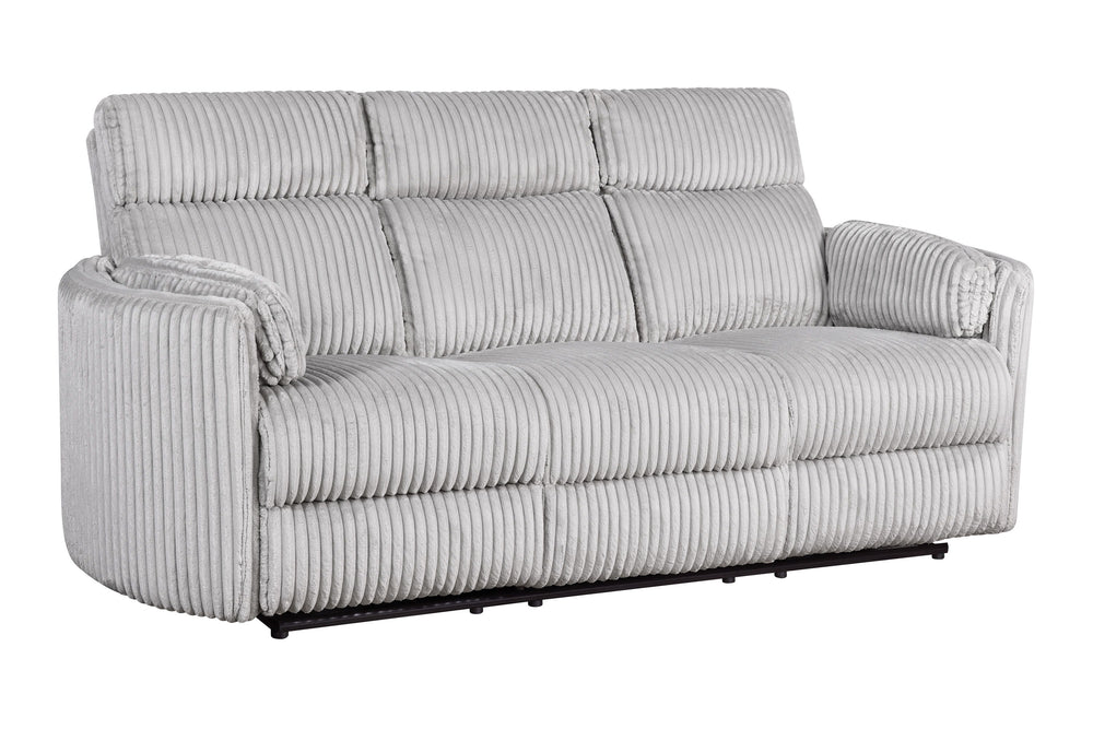 Perfect for relaxing at the end of a long day, this Power Sofa, Loveseat, and Glider-Recliner set features smooth power reclining for ultimate comfort.<br/><br/><b>Product Features</b><ul><li>Frame and wrapped in 100% polyester fabric</li><li>Curved arms<