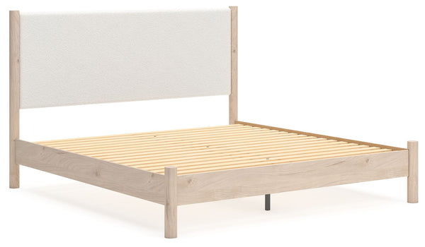 Cadmori - Two-tone - King Upholstered Panel Bed