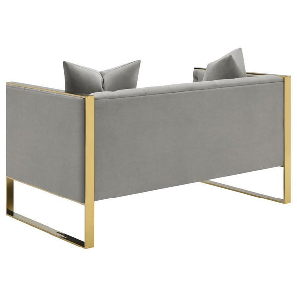 Eastbrook - 3 Piece Velvet Upholstered Tufted Sofa Set - Gray