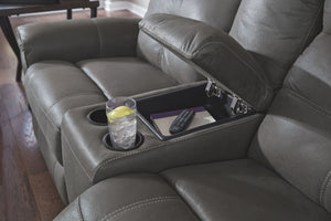 Jesolo - Dark Gray - DBL Rec Loveseat w/Console