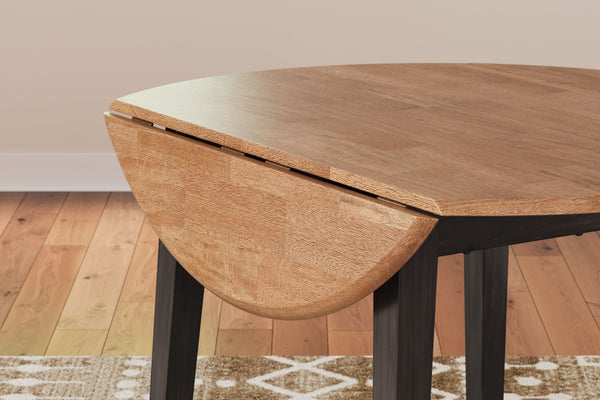 Gesthaven - Natural / Brown - Round Dining Room Drop Leaf Table