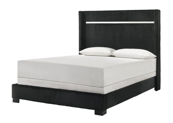  channel tufted headboard that commands attention. The accompanying case goods