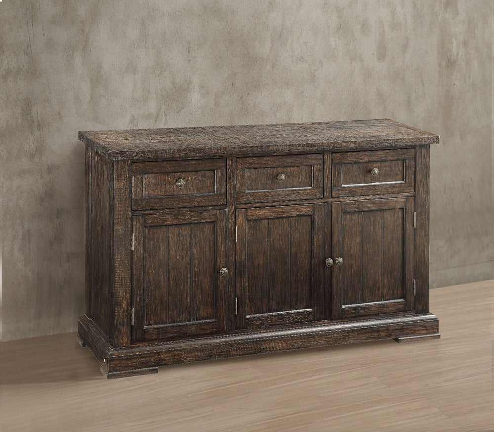 Assembled w/3 Drw & 3 Doors (RF 2 Doors w/1 Fixed Shelf & LF Single Door w/1 Fixed Shelf) Drawer: GLIDE Side Metal,<br/><br/><b>Product Features</b><ul><li>Case: 1Pc/1Ctn</li><li>Finish: Salvage Brown</li><li>Style: Transitional</li><li>Materials: Wood, V