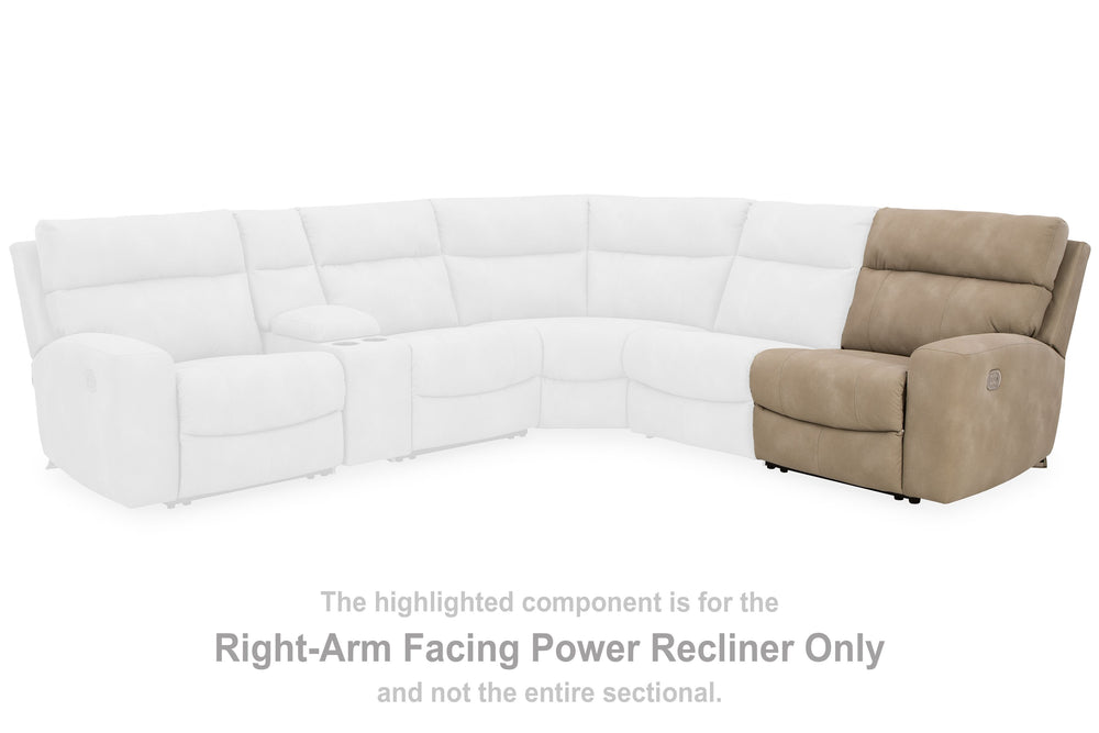 This right-arm facing power recliner is made with Next-Gen Durapella (polyester/polyurethane) upholstery. Pairs with other items in the series to make a modular sectional.<br><br><b>Additional Dimensions</b><br><ul><li>Arm height: 25-"</li><li>Seat depth: