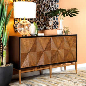  framed in a rich brown outline and contrasted by a golden base. Angled