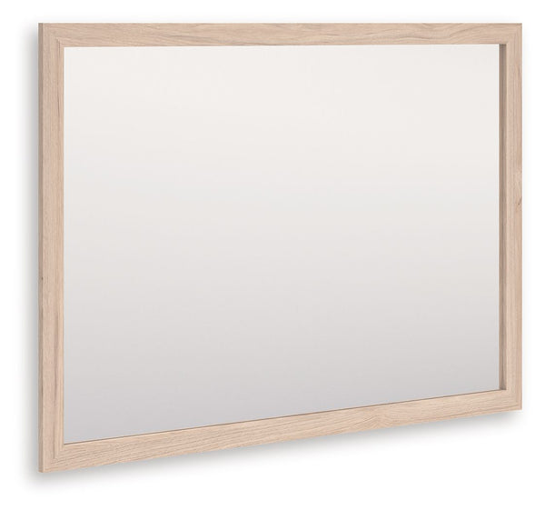 Looking for a bedroom mirror thatÐ²Ð‚â„¢s practical for your little one? This piece is just the ticket. Its strikingly simple design and light wood finish create a casual and inviting atmosphere. Best of all, this mirror is ready to hang right out of the 