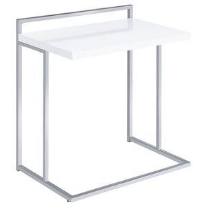 This c-table features an extra wide surface area with a durable engineered wood top, supported by a strong metal frame. Its minimalist, contemporary design makes it perfect for modern living rooms or smaller spaces, offering ample room for essentials like