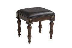 The Royal Classics Maximus Vanity Table Stool in Madeira Brown is a beautifully crafted piece that combines timeless elegance with lasting durability. Constructed from solid poplar and premium birch veneers, this stool offers heirloom quality designed to 