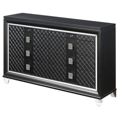 8 Drw (6 Drw + 2 Jewelry Drawers) Drawer: Sparkling Trim, Embossed Fronts, GLIDE Side Metal (Ball Bearing, 2/3 Ext.), DOVETAIL English Front & Back, FELT-LINED Top Drawer Only, Safety Stop Included, Manual Close, Dust-Prof Bottom Case Only, Hardware: Sing