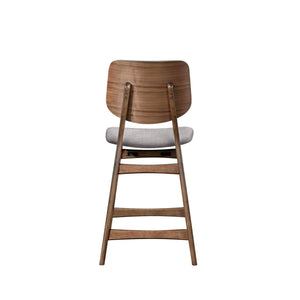 Oscar - Counter Chair With Cushion (Set of 2) - Walnut / Dark Gray