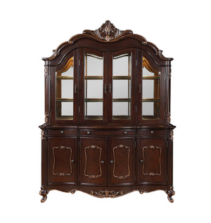  making it an elegant addition to any dining space. This set includes a china buffet base and a hutch top